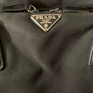 Prada Vintage Prada/Designer purses Black Nylon and Black Leather Satchel